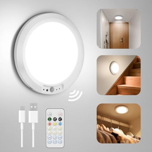 LEDセンサーライト室内人感センサーType-C充電式無級調光調色小型照明玄関フットライトシーリングライ..