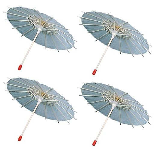 YiyiLai直径20cm4本セット紙傘白いパラソルDIYペーパー傘和風日傘花嫁用結婚式記念日道具撮影用装飾インテリア飾り(4)