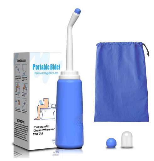 KUGLON携帯温水洗浄便座ハンディおしり洗浄器500ml大容量-軽量-高水圧防水収納袋-日本語説明書付き