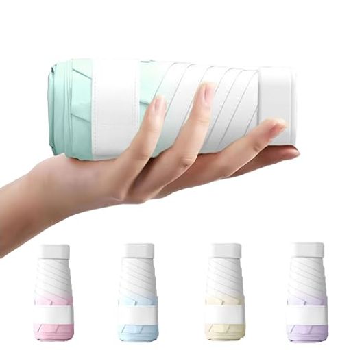 TVVTO日傘軽量折り畳み傘おりたたみ傘収納ポーチ付きUV100%遮光耐風撥水小型晴雨兼用コンパクト母の日父の日贈り物全年齢ユニセックス(Green)