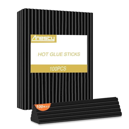 Anestyグルースティック黒色100本入グルーガン用強力粘着7mm*150mm臭いなしホットボンドガン/グルーガ..