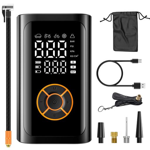 自転車空気入れ電動空気入れ【2025年新モデル|6倍速超高速充填・超小型】エアーポンプ自動停止大容量バ..