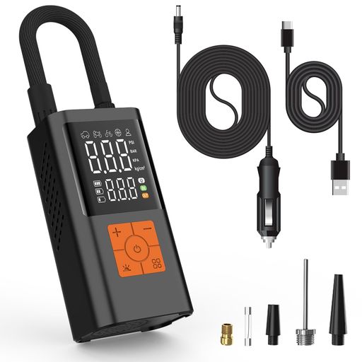 電動空気入れエアーポンプ多機能充電式高速充填コードレス6000mAh大容量電池ポータブル仏/英/米式バル..