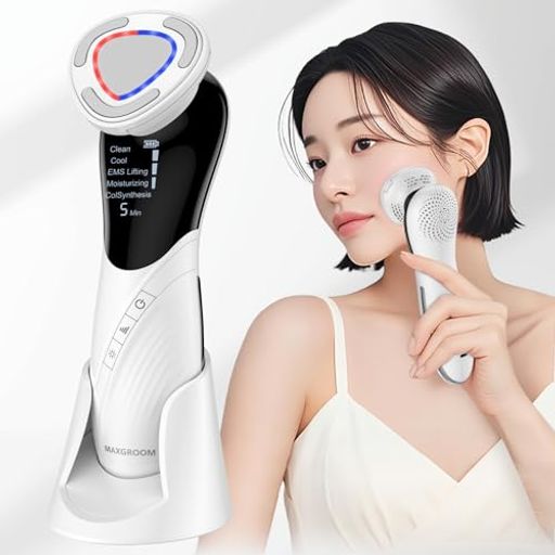 MAXGROOM美顔器ems温冷美顔器1台9役超音波美顔器温冷ケア冷感機能LED光目元口元イオン導出イオン導入毛穴ケアUSB充電式自宅用美顔器男女兼用持ち運び便利旅行母の日誕生日出産祝いギフト…(4)