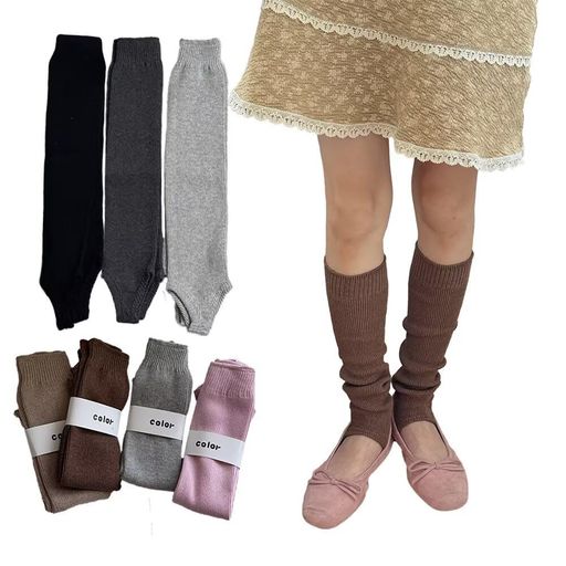 [Eukkis]レッグウォーマー足首ウォーマールーズソックス綿コットン厚手50cmレディースニーハイソックス..
