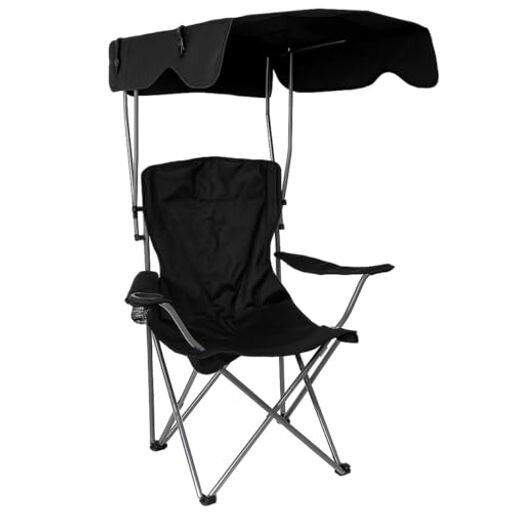 キャノピィスアウトドアチェアサンシェード付き屋根付き折りたたみ椅子アウトドアドリンクホルダー付き..