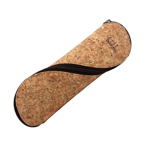 BoshihoペンケースコルクS字ファスナーメガネケース大人メンズレディース環境に優しいコルク材質筆記用..