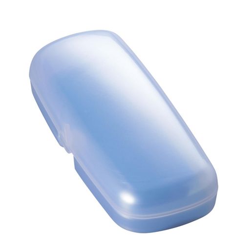 メガネケースプラスチック軽量丈夫ハードケースおしゃれメタリックスケルトンブルー2002-02