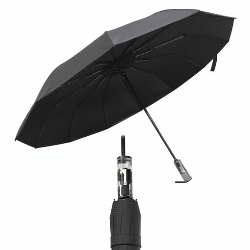 日傘折りたたみ24本骨逆戻り防止晴雨兼用自動開閉式UVカット100遮光折り畳み耐風設計男女兼用大きめサイズ(黒い)