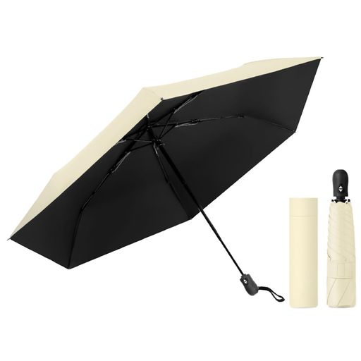 日傘遮光率99%以上UVカット6骨折りたたみ傘自動開閉超軽量207gUPF50+耐風撥水コンパクト晴雨兼用メンズレディース折り畳み日焼け対策MA0001ベージュ(4)