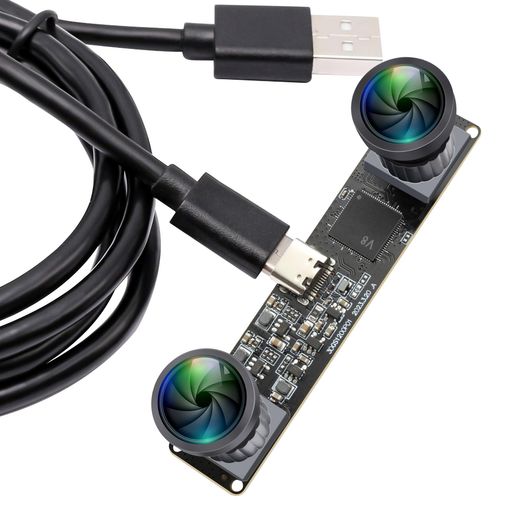 ELPCAM3DステレオUSBカメラ120fpsグローバルシャッタープリンターUSBカメラモジュール120度歪みなし同..
