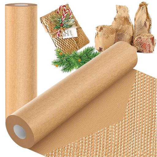 緩衝材ハニカム紙梱包材輸送用緩衝材幅38cm*長さ30mロール状回収可能ギフト包装、輸送、手芸品、郵送物..