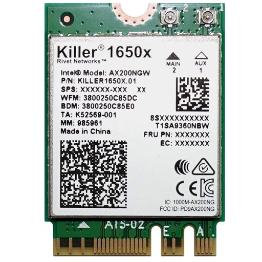 KillerWi-Fi6AX1650モジュール-デュアルバンド2x2Wi-Fi6/11AXBluetooth5.0M.2/NGFF(Gig+)