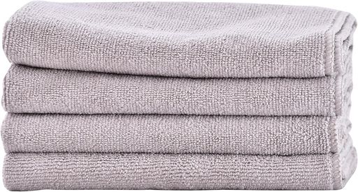 TAROFIBERマイクロファイバータオルふきんクロス吸水掃除40x404枚灰(2)