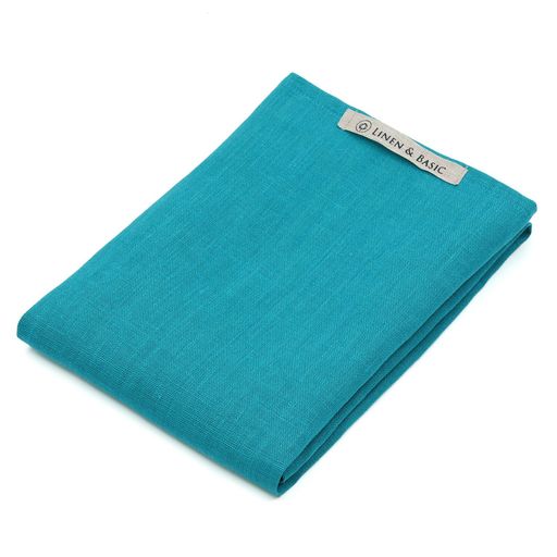 LINEN&BASIC|キッチンクロスリネン45x65cm素早くしっかり吸水速乾食器拭きふきん大判麻ティールブルーギフト