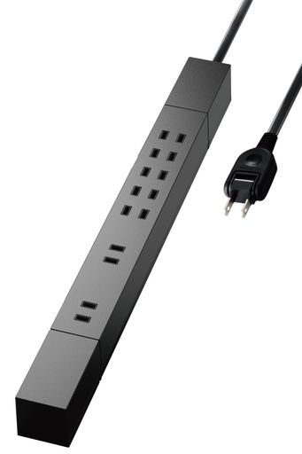 エレコム電源タップ雷ガード7個口回転式ほこりシャッター【仮固定&吊下可能な回転パーツ付き】1mブラッ..