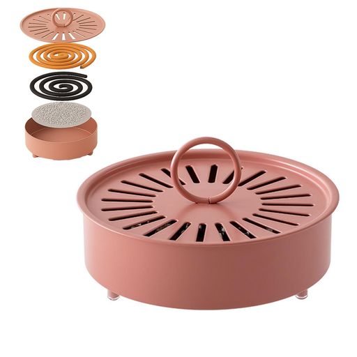 NIEPAN蚊取り線香ホルダー蚊遣りスチール製防蚊蚊取線香入れ蚊取り器ケース蚊取りおしゃれ蓋付き滑り止..