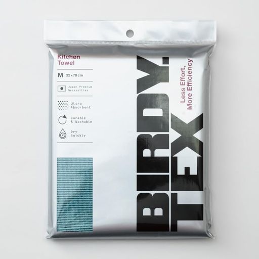 BIRDY.TEXキッチンタオルターコイズブルーM(32x70cm)強力吸水2度拭き不要食器カトラリー調理用道具水垢油脂速乾耐久性マイクロファイバー自宅用ギフト究極の使い心地