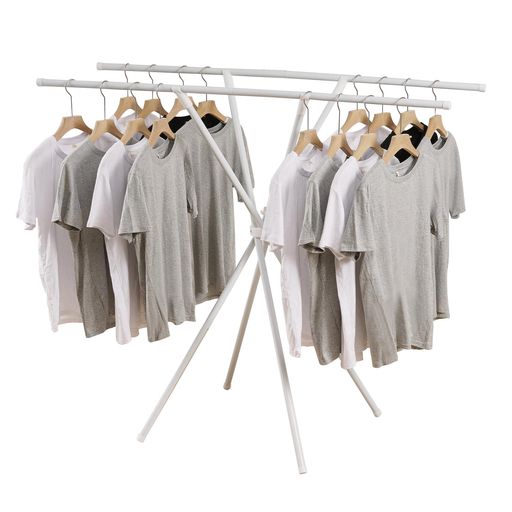 VECELO物干しスタンド幅143cm折りたたみ【螺旋式展開式】ハンガーラック省スペース洗濯物干し簡単組立大容量室内物干し折りたたみ布団ハンガーコンパクト物干し...