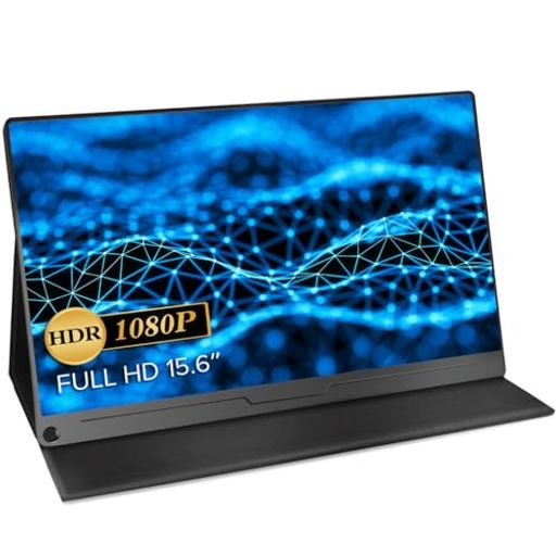 EVICIVモバイルモニター15.6インチ1920*1080ゲーミング用ポータブルディスプレイIPS液晶パネル薄型軽量ペンホールスタンドVESA保護カバーUSBType-C標準HDMI