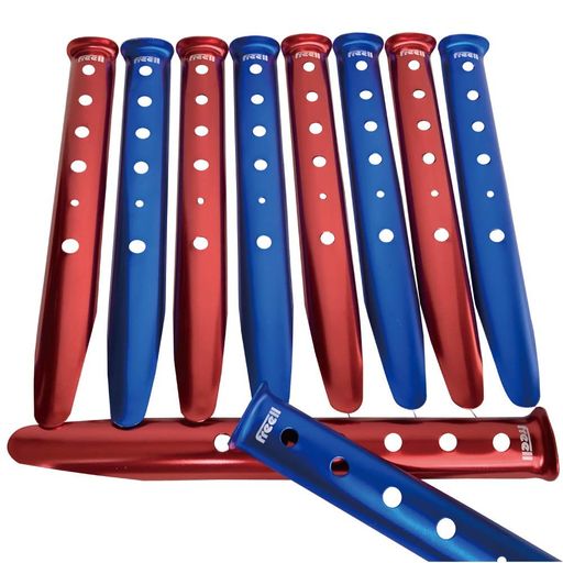 FreellフリールサンドペグスノーペグU字型ペグ31cm赤&青10本セットテントネイルビーチ砂浜雪キャンプ用..