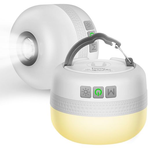 2IN1RGBLEDランタンキャンプランタン懐中電灯機能超高輝度6000mAh5色切替(白/暖/青/赤/緑)無段階調光輝..