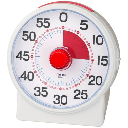 MAG(マグ)タイマーよーめる知育アナログダイヤル勉強学習受験子供残り時間集中時間管理簡単設定静音電..