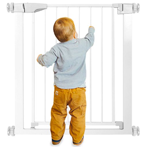 HUGmeeeベビーゲート(本体Lサイズ高さ76cm取付幅75-82cm拡張可能白)ハイタイプペットゲート階段上突っ..