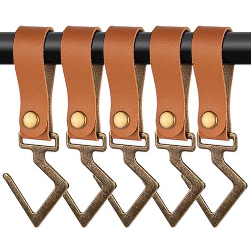 PUレザー製ランタンフック金属フックキャンプアウトドアハンガー吊り下げS字フックライト調理器具キッ..