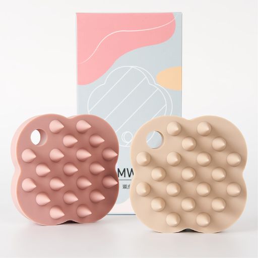MWDGHIOP[2個セット]シャンプーブラシ頭皮マッサージシリコンヘッドマッサージプレゼント女性用男性用洗髪頭皮ケア毛穴ピンク・ベージュ