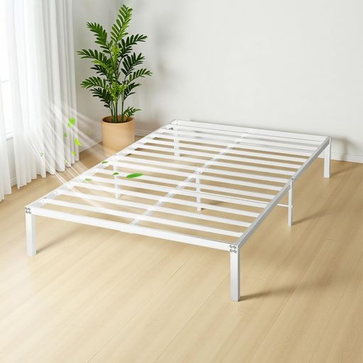 Vixplornベッドフレームシングルメタルベッド下収納可能省スペースパイプベッドノイズなし通気性耐久性..