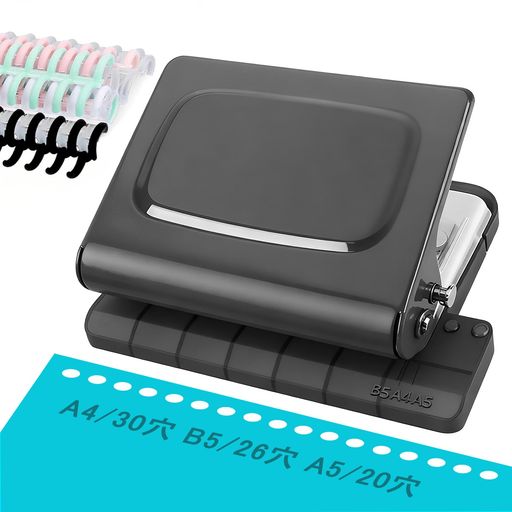 Herimoパンチa430穴/b526穴/a520穴A4/B5/A5対応ルーズリーフリングファイリング穴あけあなあけパンチ10..