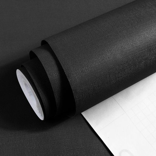 壁紙シールリメイクシートはがせる黒44.5cmx10m厚手透けないおしゃれ壁紙の上から張るカッティングシート剥がせる北欧賃貸DIY防水シート(マカロンブラック)