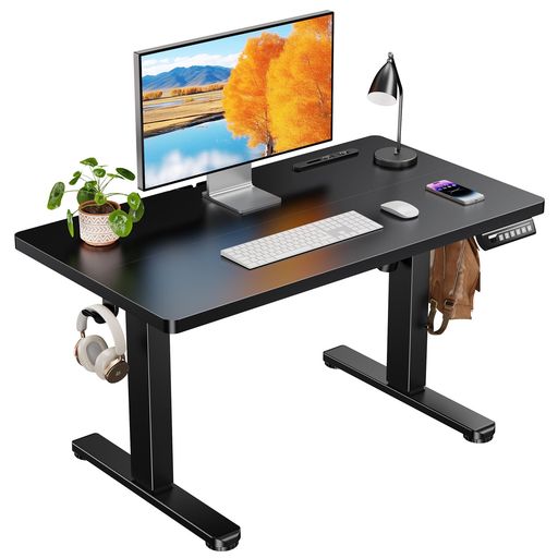 ErGear電動昇降式デスクロータイプ高さ48-72cmコンセント&USBポート付きローデスク座椅子机4パターン高..