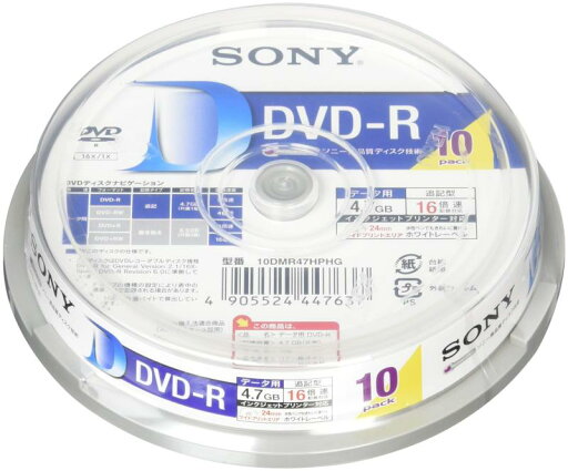ソニー データ用DVD-R 16倍速 10枚パック 10DMR47HPHG ソニー データ用DVD-R 16倍速 10枚パック 10DMR47HPHG