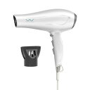 VAV 家用ヘアドライヤー マイナスイオンドライヤー 1200W 風温&風量6セット ノズル付き プロ仕様サロン級(ホワイト)