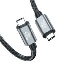 USB4ケーブル Thunderbolt4ケーブル 対応240W 48V/5A 超急速充電 40Gbpsデータ転送 8K@60Hz映像出力 USB-IF認証PD3.1/QC4.0対応 USB 3.2/3.1 /2.0など下位互換 MacBook Pro、(2)