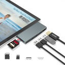 Surface Pro 6/Pro 5/Pro 4 専用 USB 3.0 ハブ 4K@30Hz HDMIポート SD/TF(Micro SD) カードリーダー+ USB 3.0ポート*3 高速データ転送 マルチ 6 in 1アルミニウムUSB 3.0変換(2)