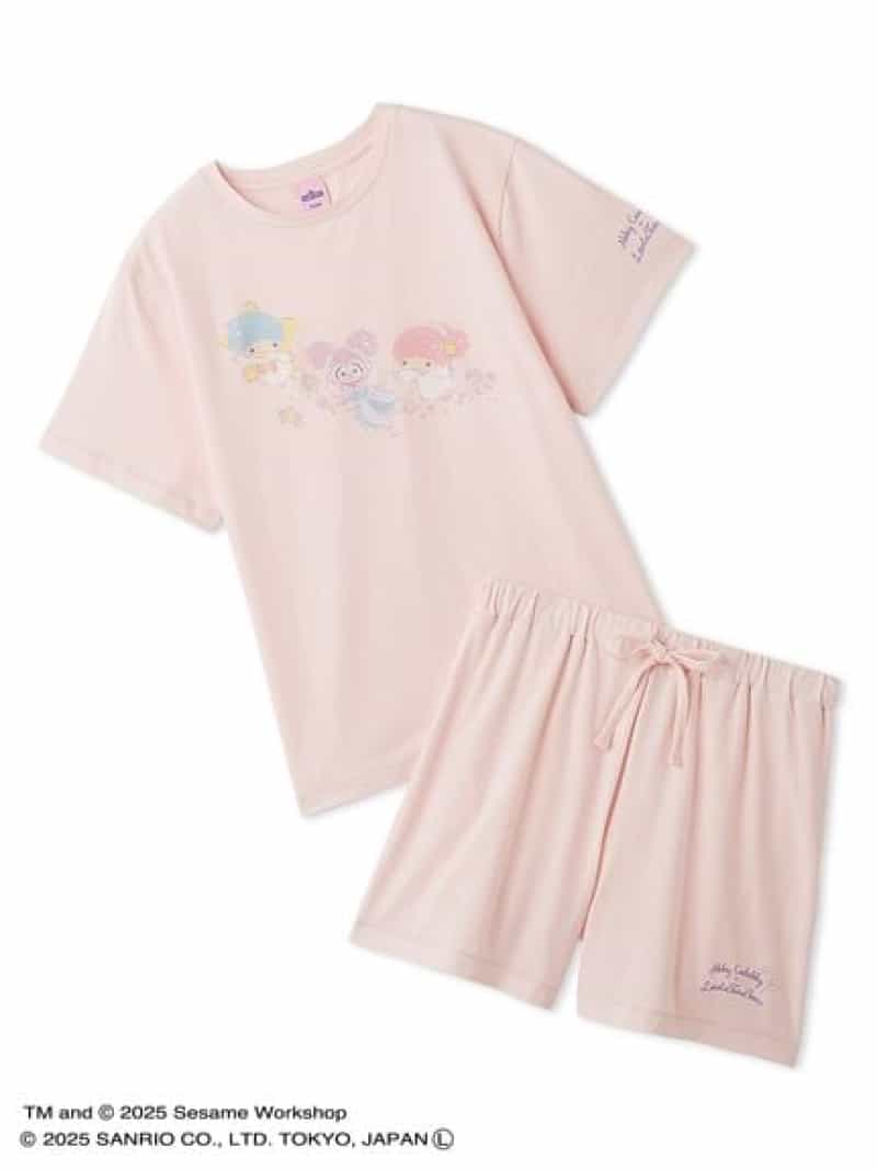 【アビー×リトルツインスターズ】Tシャツ&ショートパンツSET SESAME STREET MARKET セサミストリートマーケット インナー・ルームウェア その他のインナー・ルームウェア【送料無料】[Rakuten Fashion]