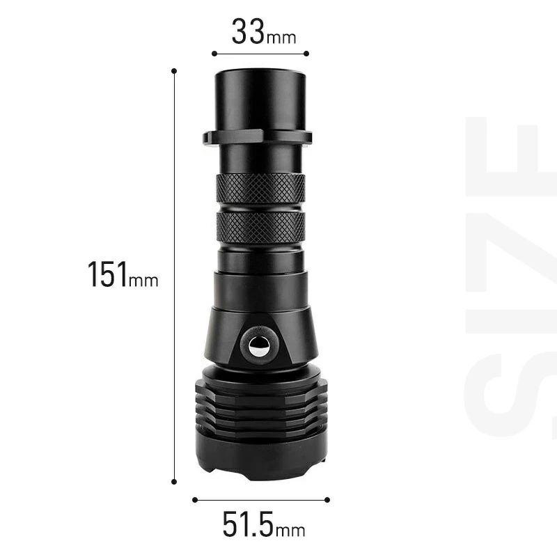 ダイビングハンドライト LEDハンディライト 懐中電灯 水深80m使用可 電池 充電器セット LED CREE XM-L2 防水 ダイビングライト 耐高圧 超強光1280LM 水泳 IPX8防水 LEDライト 潜水 18650電池 充電式 強力 水中ライト コンパクト SOS sesametreasure-10004232 ごまの宝 サンプル画像3