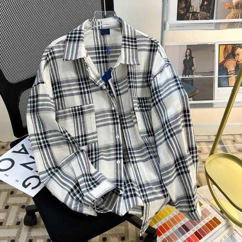 Rakuten - メンズレディース兼用 チェックシャツ 春秋の過ごしやすさ 軽量素材で動きやすい カップルコーデ アウトドアスタイル ベージュとネイビー アメリカンカジュアル お洒落トップス