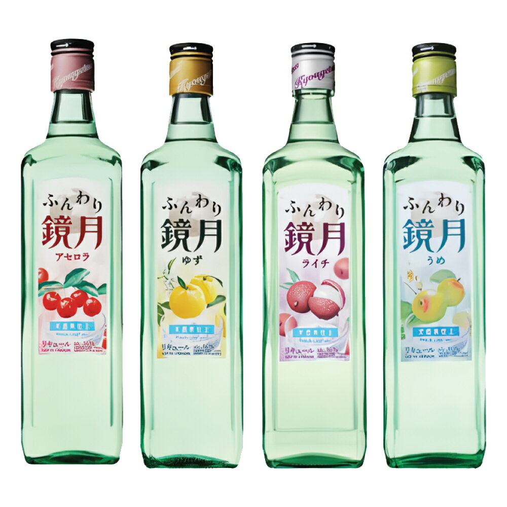 楽天韓国フリーマーふんわり鏡月 バラエティセット 飲み比べ 4本セット アセロラ ゆず うめ ライチ　韓国食品/韓国食材/お酒/焼酎/韓国焼酎/韓国お酒/キムチ/お米/チヂミ/父/洋酒/美味しい/韓国焼酎/安い/一番/焼肉/ジンロ/眞露