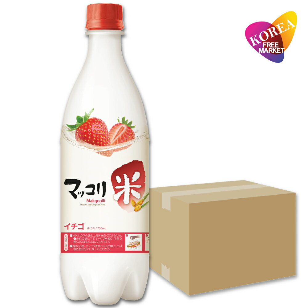 麹醇堂 米マッコリ いちご味 750ml 20本 箱売り 1BOX / 韓国 クッスンダン イチゴマッコリ お酒