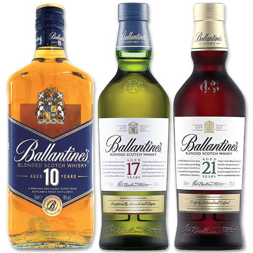 バランタイン 10年 & 17年 & 21年 飲み比べセット 各700ml 40% / ブレンデッド スコッチ ウイスキー 瓶 Ballantine’s バランタイン 10年 & 17年 & 21年 飲み比べセット 各700ml 40% / ブレンデッド スコッチ ウイスキー 瓶 Ballantine’s