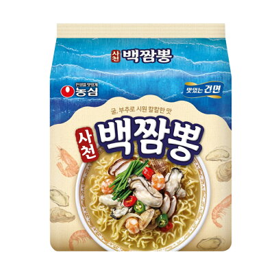韓国フリーマー 農心 四川 ペクチャンポン ちゃんぽん 乾麺 4個 白チャンポン ノンフライ 低カロリー ノンフライ麺 海鮮 風味 辛さ控えめ