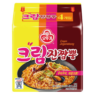 韓国フリーマー オットギ クリームジンチャンポンラーメン 4袋 オットギ ちゃんぽん ピリ辛 インスタントラーメン