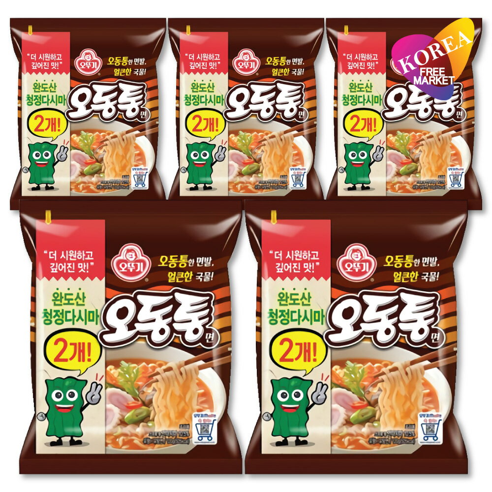 オットギ オドントン麺 120g 5袋セット / もちもちとした麺の食感 韓国ラーメン オドントンラーメン