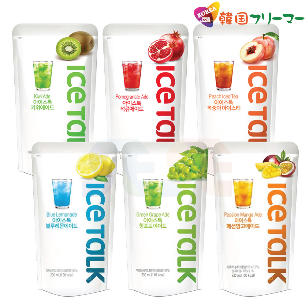 ICETALK 選べる アイストーク 3個セット 各230ml 　キウィエード, ピーチアイスティー, ブルーレモンエード, マスカットエード, ザクロエード, マンゴーエード / パウチドリンク/韓国飲料/韓国ジュース/韓国飲み物/ジュース/コーヒー/アメリカ―ノ