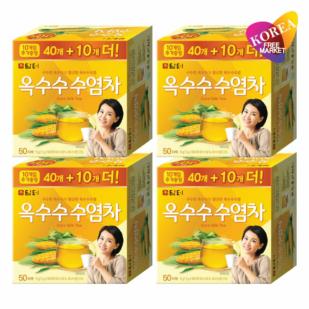 ダムト とうもろこしひげ茶 50包 x4個セット / 韓国 お茶 ひげ茶 ティーバッグ トウモロコシヒゲ茶 TB トウモロコシ茶 コーン茶