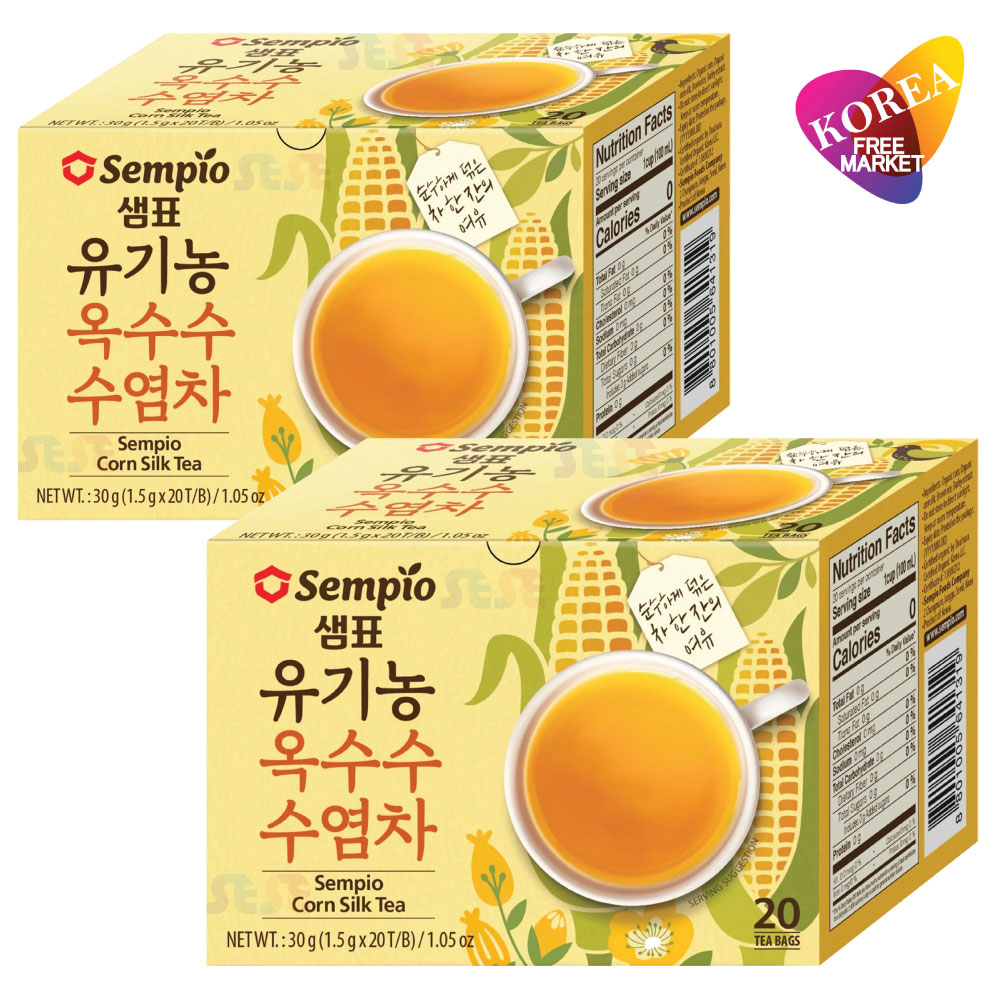 センピョ トウモロコシひげ茶 30g(1.5g×20包入) 2個セット / ティーバック ノンカフェイン sempio セムピョ 韓国 茶葉 水だし 煮だし トウモロコシのひげ お茶 とうもろこしひげ茶
